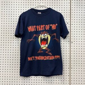 ITEM#91 Taz Shirt L Blue 90s Warner Bros Tasmanian Devil Cartoon size M 
19x27